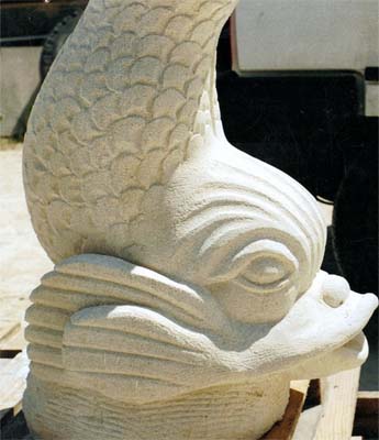 Sculpture Dauphin en pierre